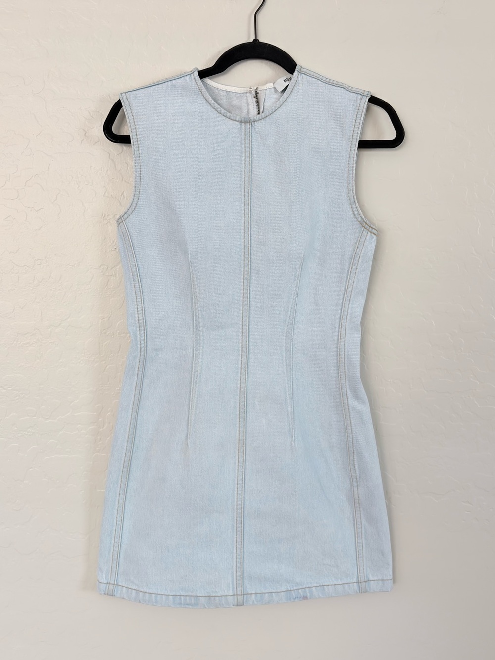 AGOLDE Barton Denim Mini Dress Light Indigo Size XS - Picture 3 of 17